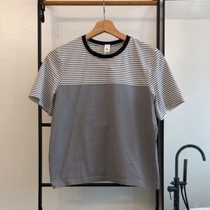 Lululemon Black & White Striped Crewneck T-Shirt